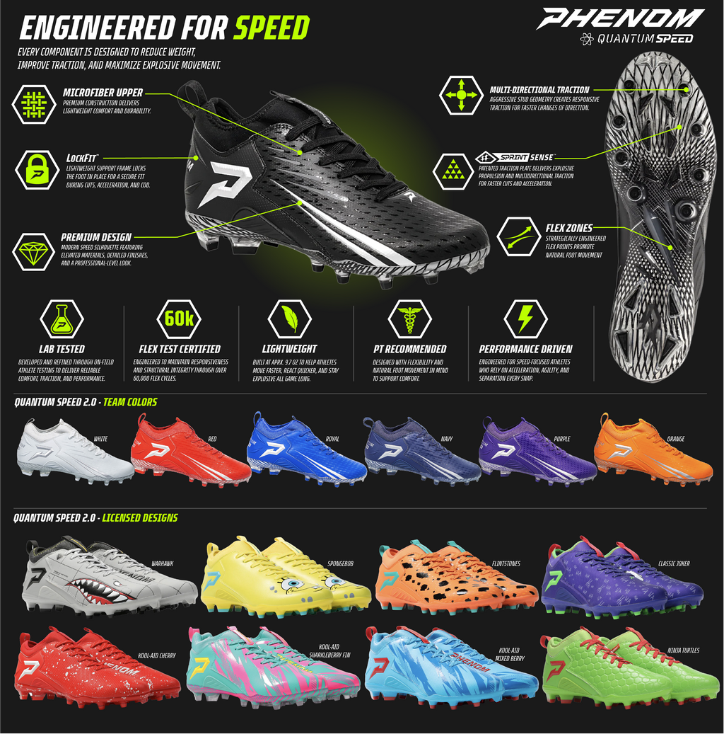 Phenom Elite Quantum Speed 2.0 Football Cleats - Royal Blue