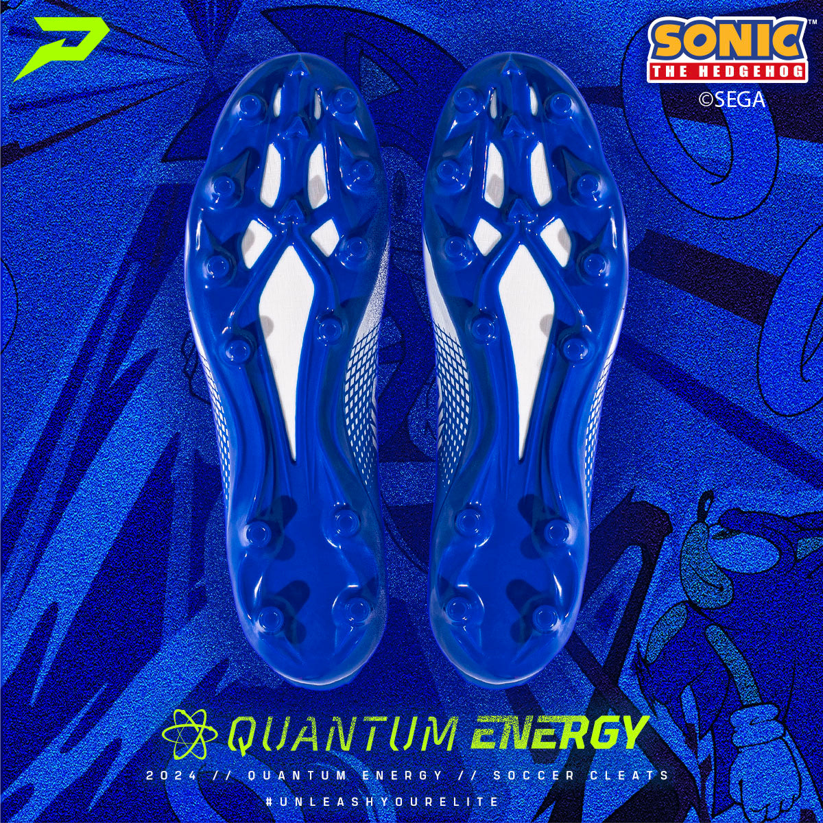Sonic the Hedgehog Football Cleats - Quantum Energy by Phenom Elite