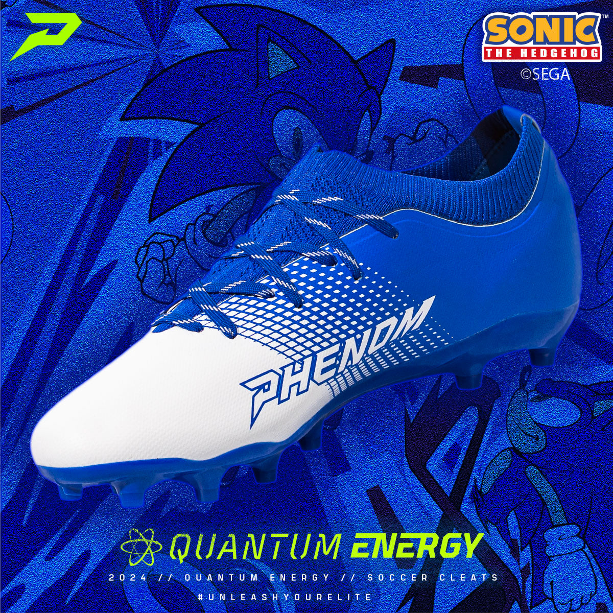 Sonic the Hedgehog Football Cleats - Quantum Energy by Phenom Elite