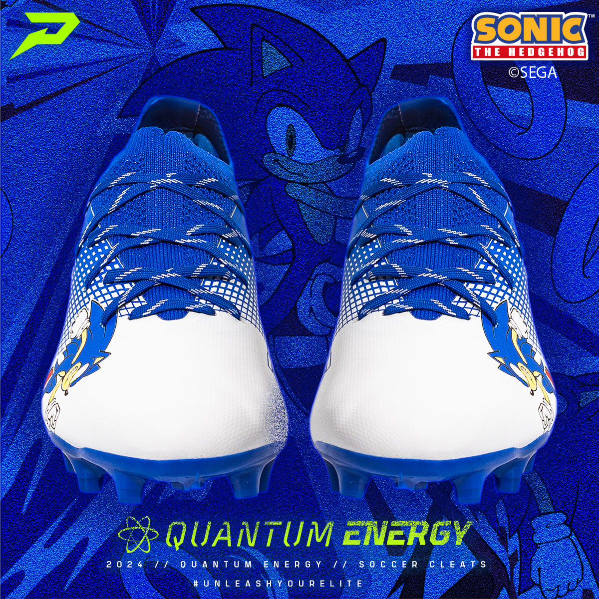 Sonic the Hedgehog Football Cleats - Quantum Energy by Phenom Elite