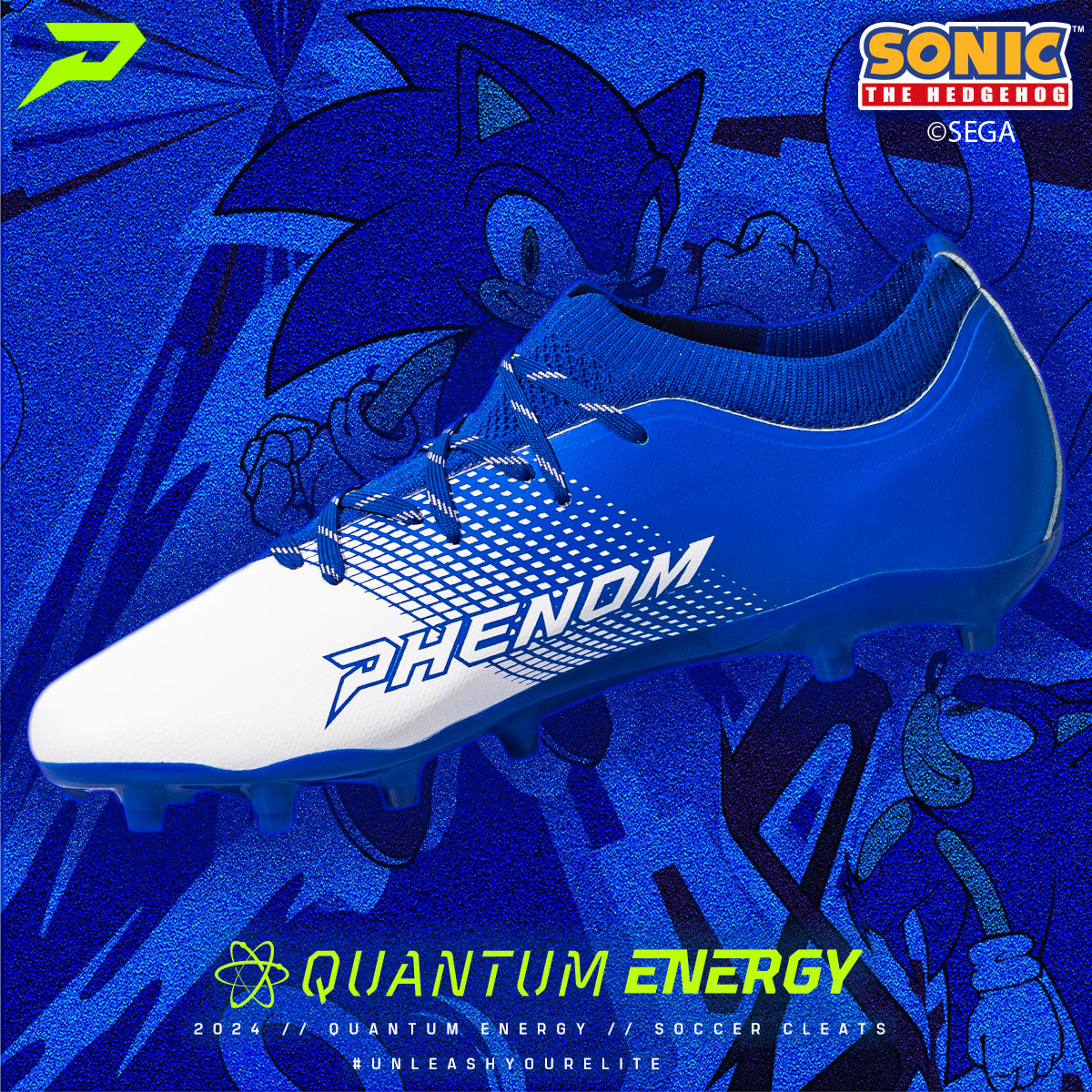 Sonic the Hedgehog Football Cleats - Quantum Energy by Phenom Elite