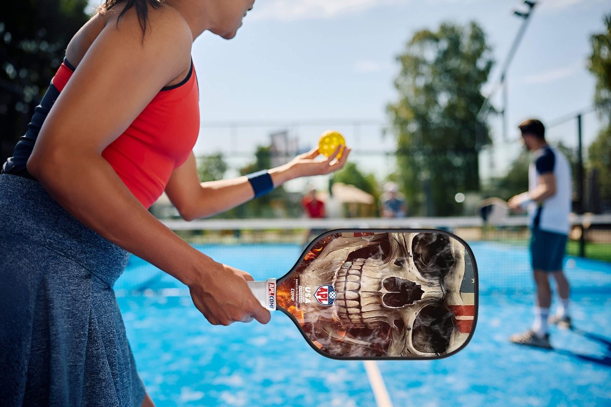 APL - Smoky Skull Pickleball Paddle | 16mm Carbon Fiber | Best Pickleball Paddles | American Pickleball League